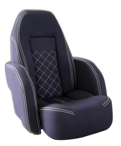 Кресло ROYALITA мягкое, подставка, обивка темно-синяя,ткань Markilux